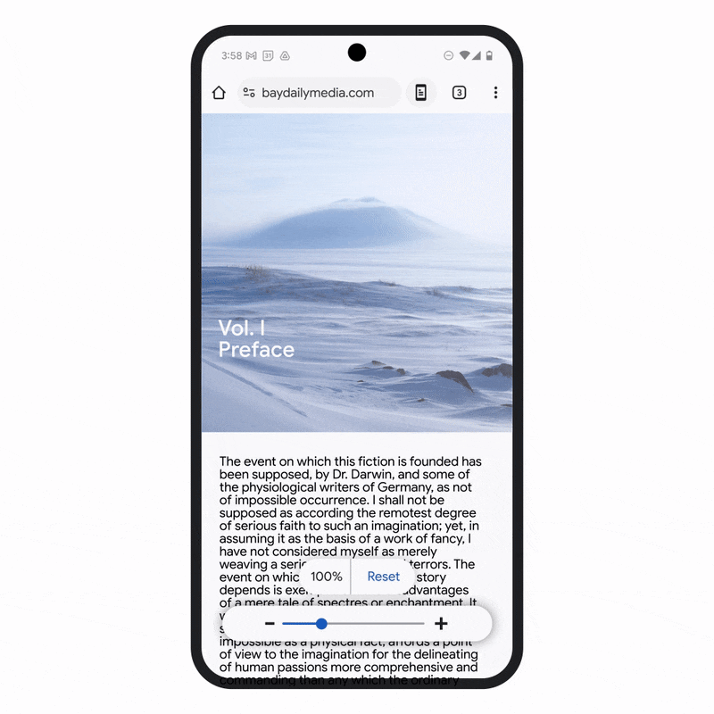 Chrome users can now easily zoom into pages.