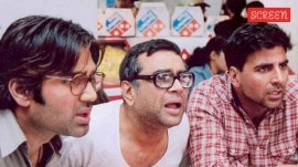 Suniel Shetty recalls shooting for Hera Pheri 3 promo with Paresh Rawal and Akshay Kumar.