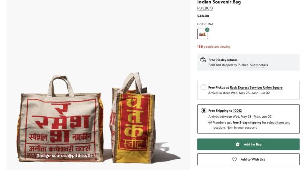 The humble jhola is being sold for $48 (₹4,100) on the American luxury retailer Nordstrom