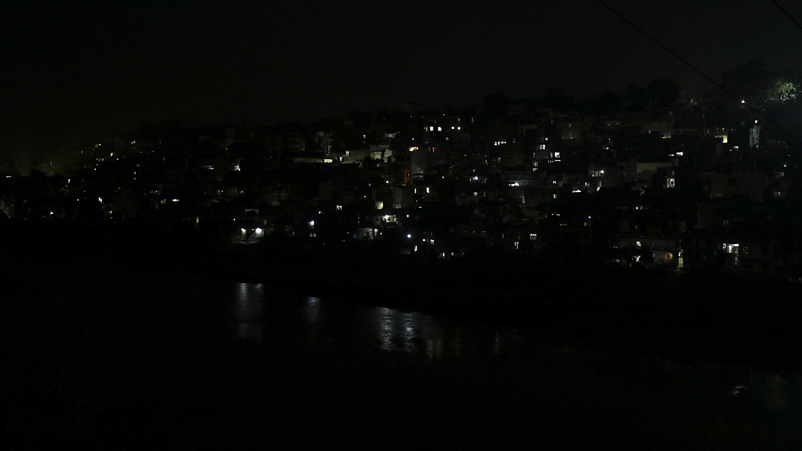 View of a blackout in the Jammu