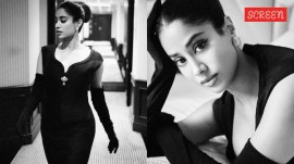 Janhvi Kapoor wore a black Christian Dior dress at Cannes for her third look