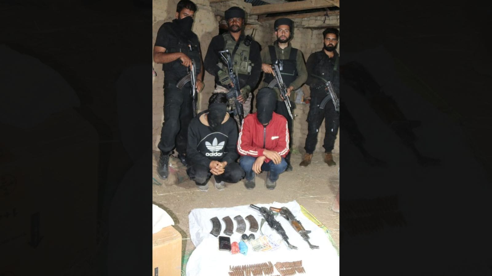 Two LeT hybrid terrorists surrendered following an operation launched by security forces in Baskuchan area.