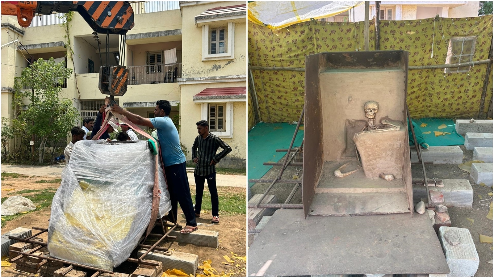 Kept in makeshift tent for two years, 1,000-year-old skeleton finds its new  home in Vadnagar museum