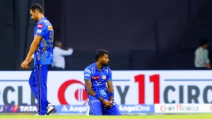 Hardik Pandya and Deepak Chahar look dejected after Mumbai Indians lost the Indian Premier League (IPL 2025) game to Gujarat Titans at the Wankhede Stadium. (Sportzpics for IPL)