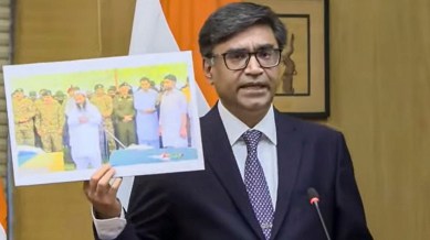 Foreign Secretary Vikram Misri addresses a press conference on Operation Sindoor in New Delhi on Thursday