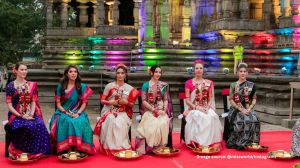 The viral video shows the contestants dressed to the nines in stunning sarees, wearing bangles, gajra, bindi, and other Indian accessories (Image source: @missworld/Instagram)