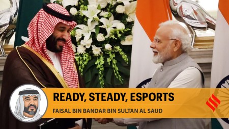 Prime Minister Narendra Modi with Saudi Arabia's Crown Prince and Prime Minister Mohammed bin Salman bin Abdulaziz Al Saud.