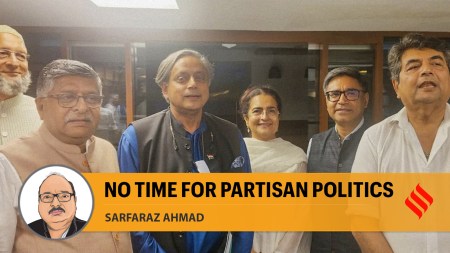 Foreign Secretary Vikram Misri with the panel members. (PTI)