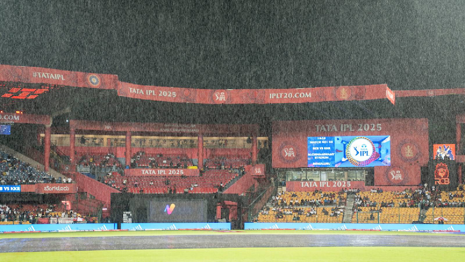 IPL 2025: Rain delays Royal Challengers Bengaluru vs Kolkata Knight Riders toss; find out what happens in case of washout