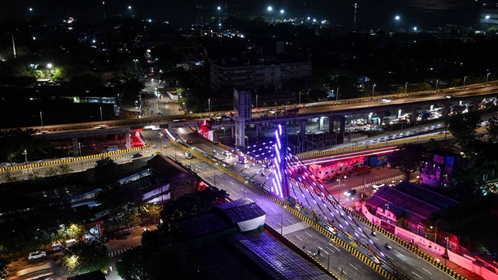 Reay road cable-stayed road-overbridge, bridging
