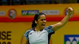 Saina Nehwal during an India Open 2023 match