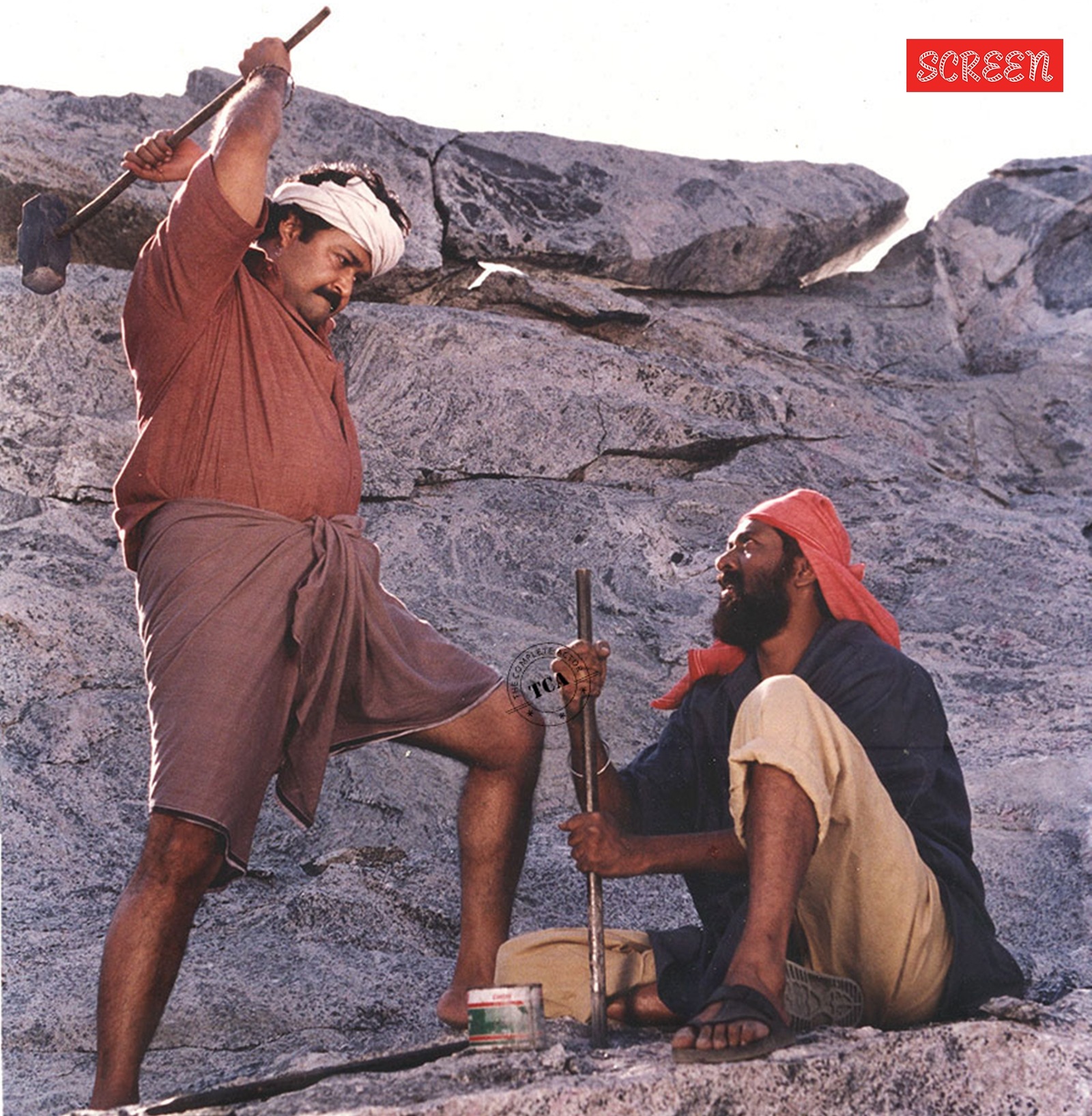 Mohanlal and actor-director Lal in Kanmadam.