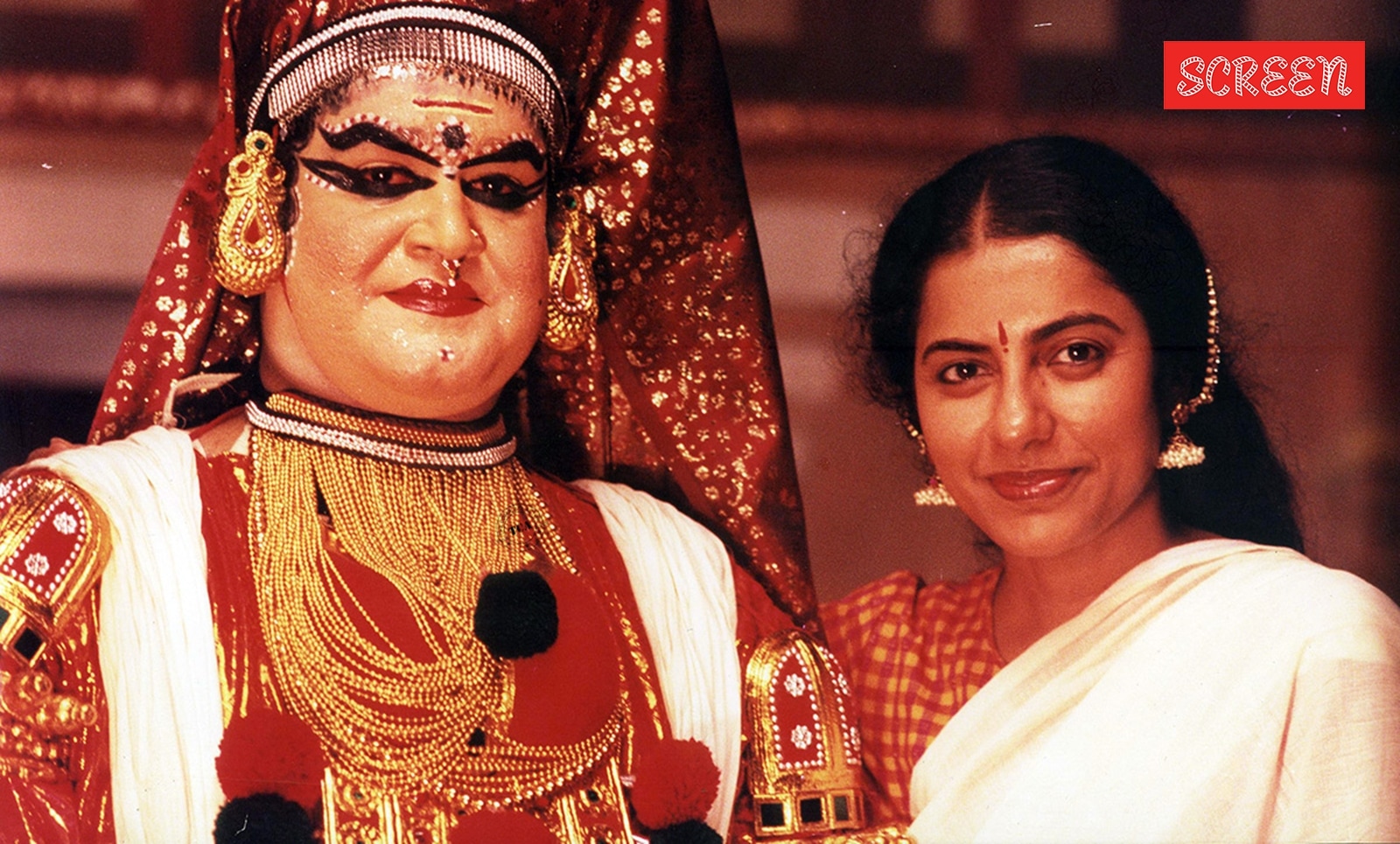 Mohanlal and Suhasini Maniratnam on the sets of Vanaprastham.