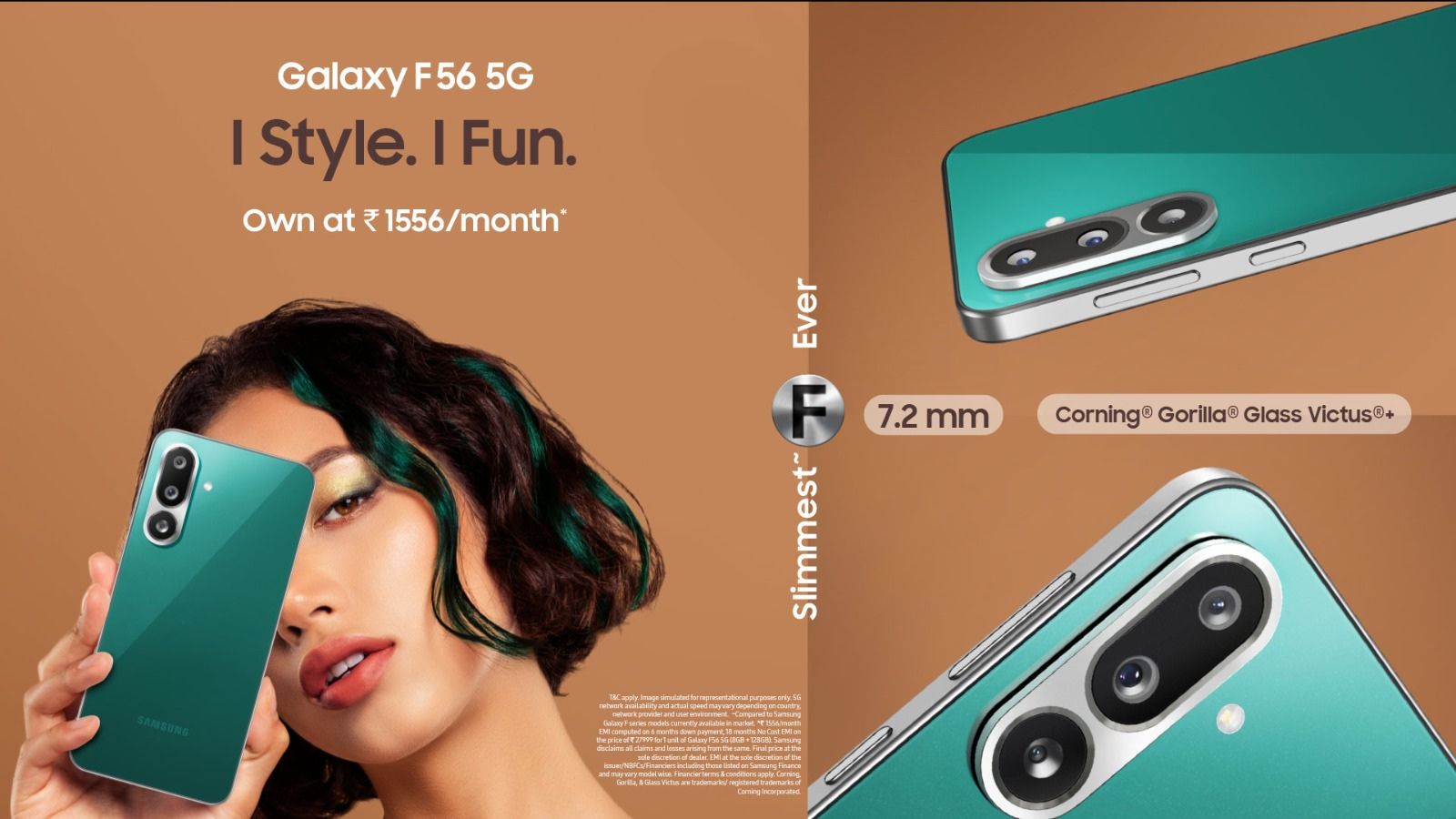 Samsung unveils Galaxy F56 5G, its slimmest phone in the 5 series