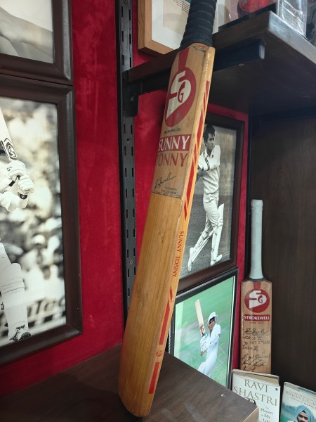 An old English willow Sunny Tonny bat at the SG factory in Meerut. (Express Photo)