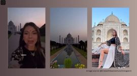 Krista was first in line when the gates opened, accompanied by her guide Don