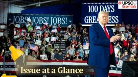 UPSC Issue at a Glance | Trump’s 100 days in White House : From reciprocal tariffs to immigration crackdowns, and controversial moves