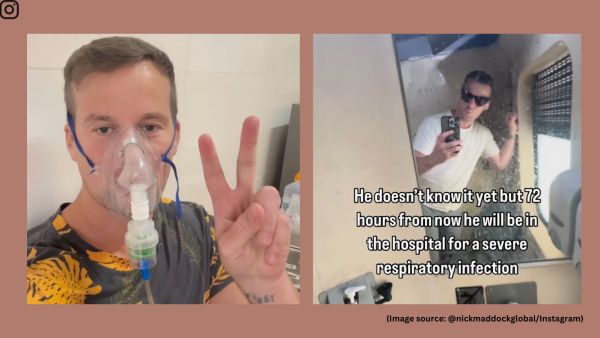 Even his seasoned travel experience couldn't prepare him for what he described as a harrowing train ride (Image source: @nickmaddockglobal/Instagram)