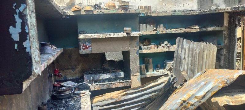 Destroyed home in Batapora 