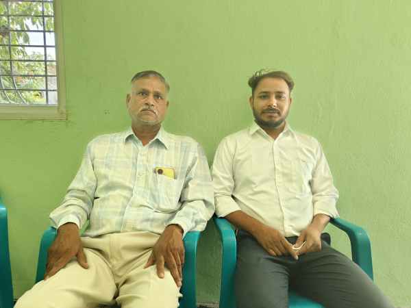 Rahul Sisodia with his father, a teacher.