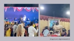 The bull climbs onto the stage and continues to lunge at guests (Image source@gharkekalesh/X)