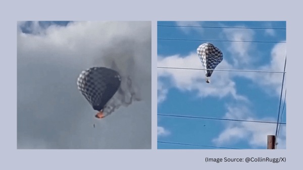 Man dies saving two passengers from a burning hot air balloon (Image source: @CollinRugg/X)