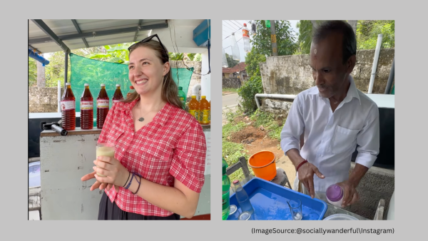 British vlogger tries masala soda in Kerala for the first time (Image source: @sociallywanderful/Instagram)