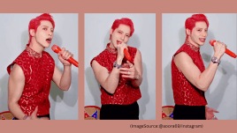 Aoora performs a mash-up of the Bollywood song "Aayi Nahi and the K-Pop song "Run". (Image source: @aoora69/ Instagram)