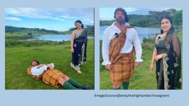 Two content creators draw a striking comparison between a kilt and a sari. (Image source: @andythehighlander)