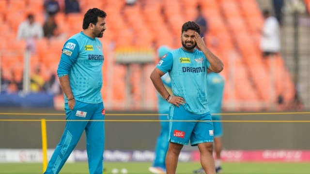 LSG mentor Zaheer Khan with skipper Rishabh Pant during IPL 2025. (Sportzpics for IPL)