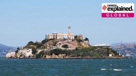 A view of Alcatraz Prison, a National Parks site located on Alcatraz Island in San Francisco Bay in San Francisco, California, U.S. May 5, 2025.