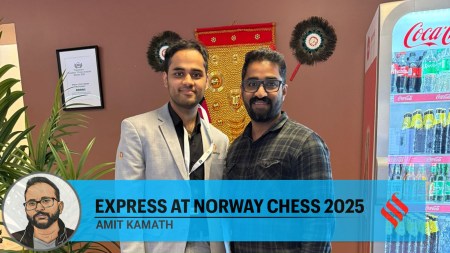 Arjun Erigaisi at Spisoh after Round 1 at Norway Chess (Special Arrangement)
