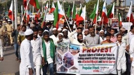 belagavi protest, holy book pages found burnt, bengaluru news, indian express