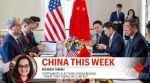 US Secretary of the Treasury Scott Bessent (left), and China's Vice Premier He Lifeng (extreme right), on the day of a bilateral meeting in Geneva, Switzerland, May 10, 2025.