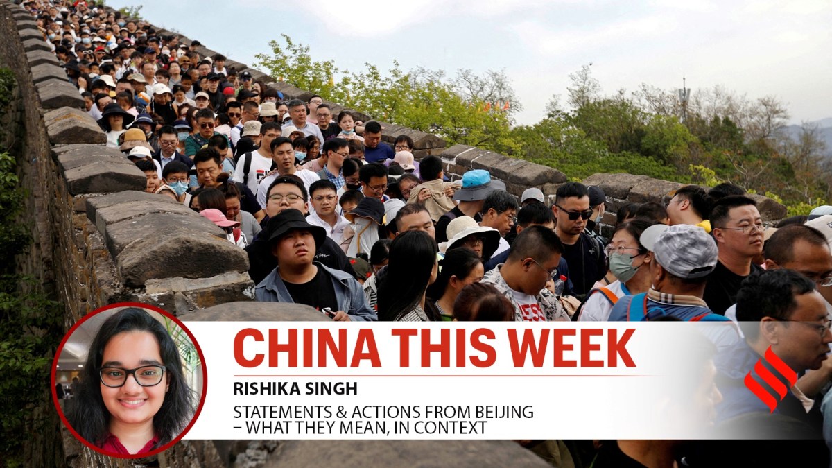 People visit the Mutianyu section of the Great Wall during the five-day Labour Day holiday in Beijing, China, in 2023.