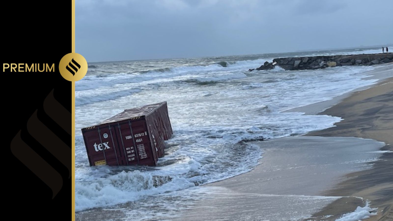 container washed ashore