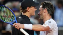 Jannik Sinner routed Casper Ruud 6-0, 6-1 in the Rome quarter-finals. (AP )