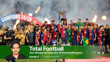 Flick’s Barcelona is a fusion of orchestra and heavy metal. (AP)