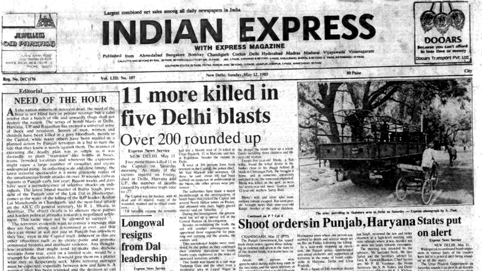 May 12, 1985, Forty Years Ago: Fresh Blasts Claim 11