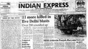 This is the front page of The Indian Express published on May 12, 1985.