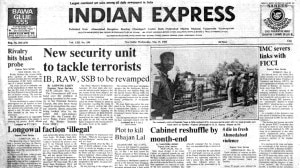 This is the front page of The Indian Express published on May 15, 1985.