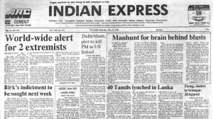 This is the front page of The Indian Express published on May 16, 1985.