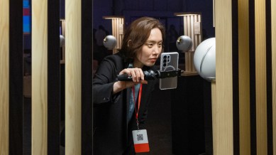 A QR code is scanned during an event to launch World watches and its Orb eyeball scanner, in San Francisco, April 30, 2025. World proposes to use its eyeball scanning Orb to “verify your humanity” on an internet that the startup says will soon be overrun with realistic A.I. bots that will be nearly impossible to tell apart from real humans. (Jason Henry/The New York Times) An attendee at an event to launch World watches as an eyeball scan is processed on their phone, in San Francisco, April 30, 2025. World proposes to use its eyeball scanning Orb to “verify your humanity” on an internet that the startup says will soon be overrun with realistic A.I. bots that will be nearly impossible to tell apart from real humans. (Jason Henry/The New York Times) The audience at the U.S. launch of World and the startup’s eyeball scanning technology, in San Francisco, April 30, 2025. World proposes to use its eyeball scanning Orb to “verify your humanity” on an internet that the startup says will soon be overrun with realistic A.I. bots that will be nearly impossible to tell apart from real humans. (Jason Henry/The New York Times) Alex Blania, left, chief executive of World, and its co-founder Sam Altman announce the startup’s launch in the U.S., in San Francisco, April 30, 2025. World proposes to use its eyeball scanning Orb to “verify your humanity” on an internet that the startup says will soon be overrun with realistic A.I. bots that will be nearly impossible to tell apart from real humans. (Jason Henry/The New York Times) Attendees at an event to launch World use the startup’s Orbs, set up in a ring, to scan their eyeballs, in San Francisco, April 30, 2025. In exchange for enrolling in the startup’s World ID program, users receive a cryptocurrency called Worldcoin, which they can spend, send to other World ID holders or trade for other currencies. (Jason Henry/The New York Times) The Orb, from startup World, an eyeball scanner that provides you with a “World ID,” at an event in San Francisco, April 30, 2025. OpenAI’s Sam Altman is co-founder of World, which proposes to “verify your humanity” on an internet that the startup says will soon be overrun with realistic A.I. bots that will be nearly impossible to tell apart from real humans. (Jason Henry/The New York Times) An attendee at an event to launch World scans their eyeballs with the startup’s Orb, in San Francisco, April 30, 2025.