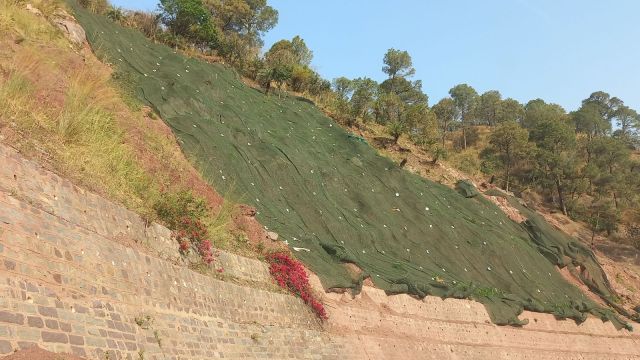 NHAI - green mesh cover Kalka-Shimla highway