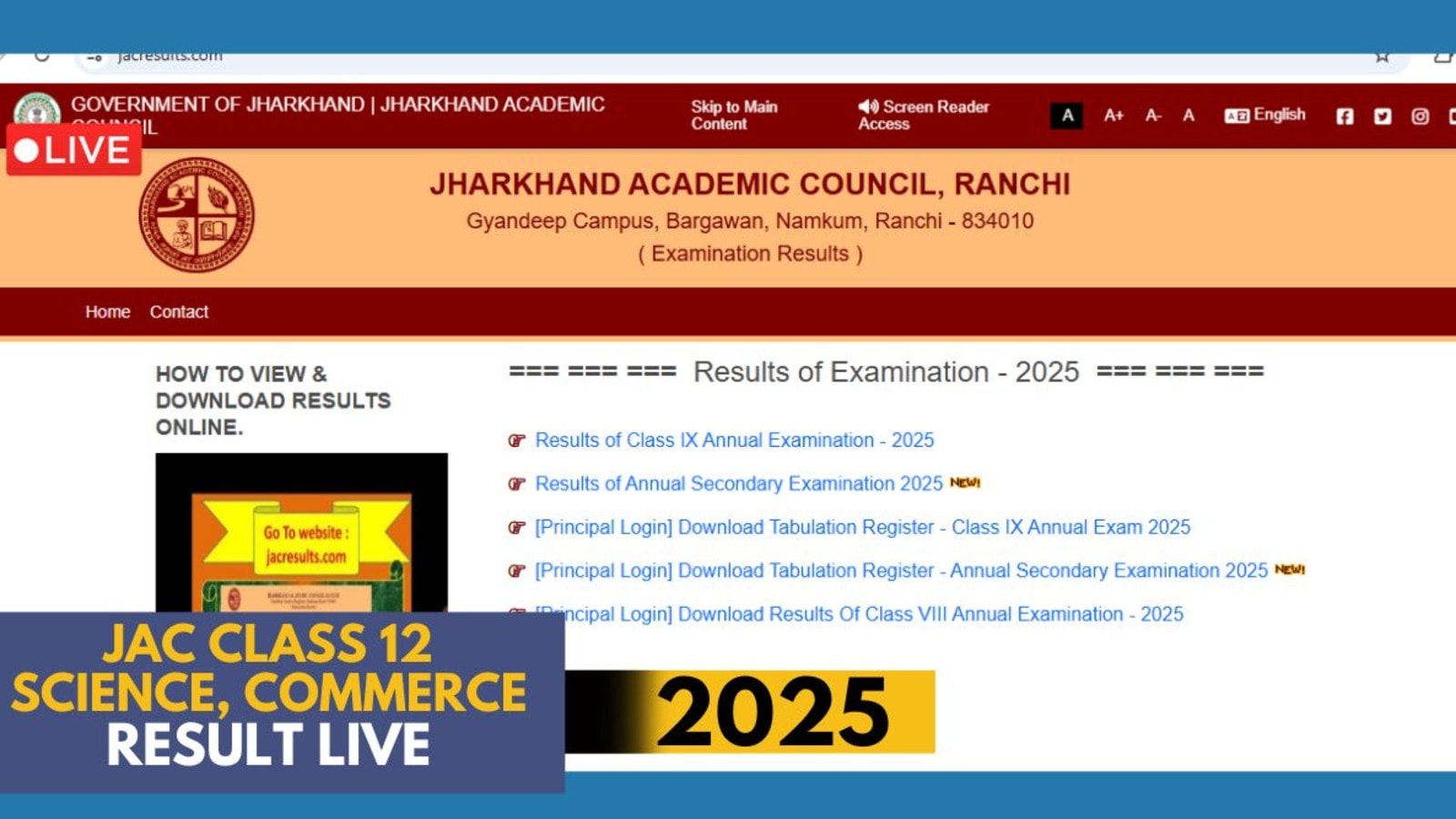 JAC Jharkhand Board 12th Result 2025 LIVE: Who will top JAC inter Science, Commerce exams this year?