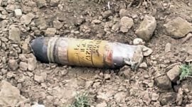 Weapon debris found in Pathankot on Friday. (ANI)