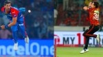 Delhi Capitals are uncertain about their lead pacer Mitchell Starc (left) returning while SRH captain Pat Cummins (right) has agreed to join the squad. (PHOTOS: Sportzpics for IPL)