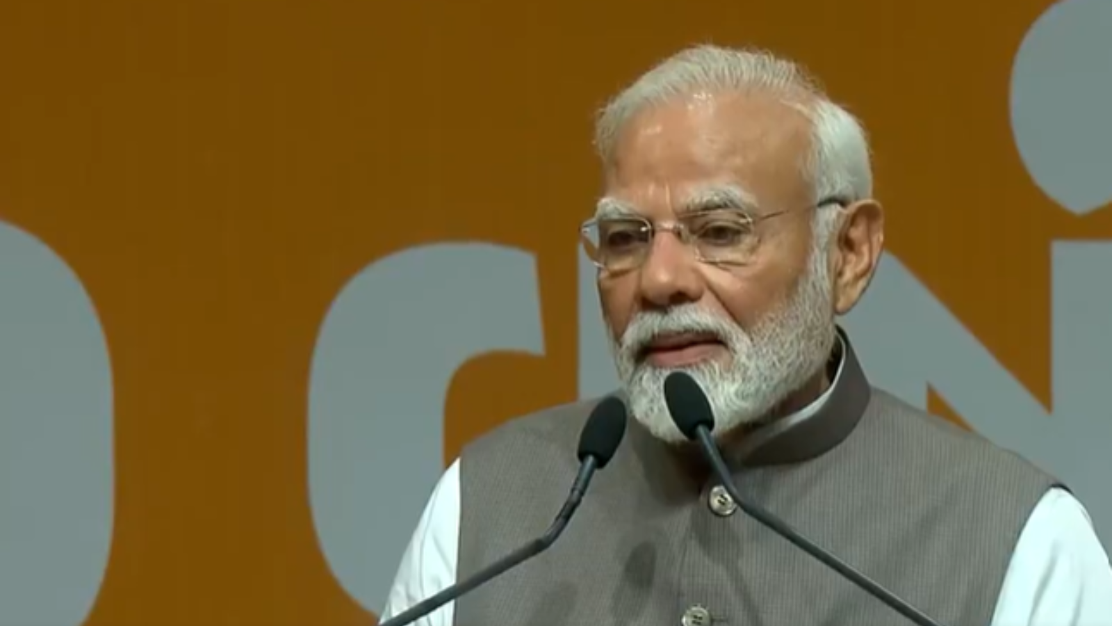 PM Modi addressing an event during his two-day visit to Gujarat (ANI screengrab)