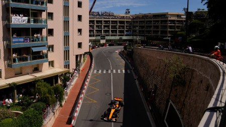 McLaren's Oscar Piastri steers his car during the Formula One Monaco Grand Prix (AP Photo)