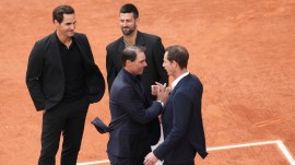 Nadal revealed the snarky text that Murray sent him at his French Open farewell ceremony. (AP)